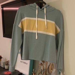 blue and yellow cropped hoodie!!